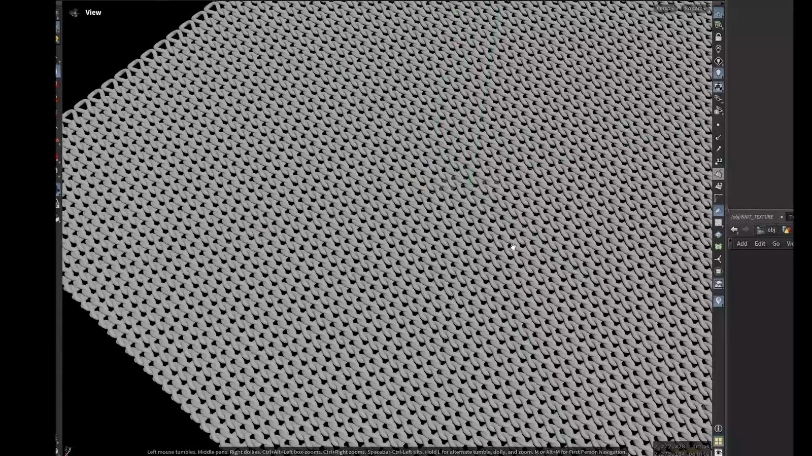 Maille du tissu générée procéduralement en 3D