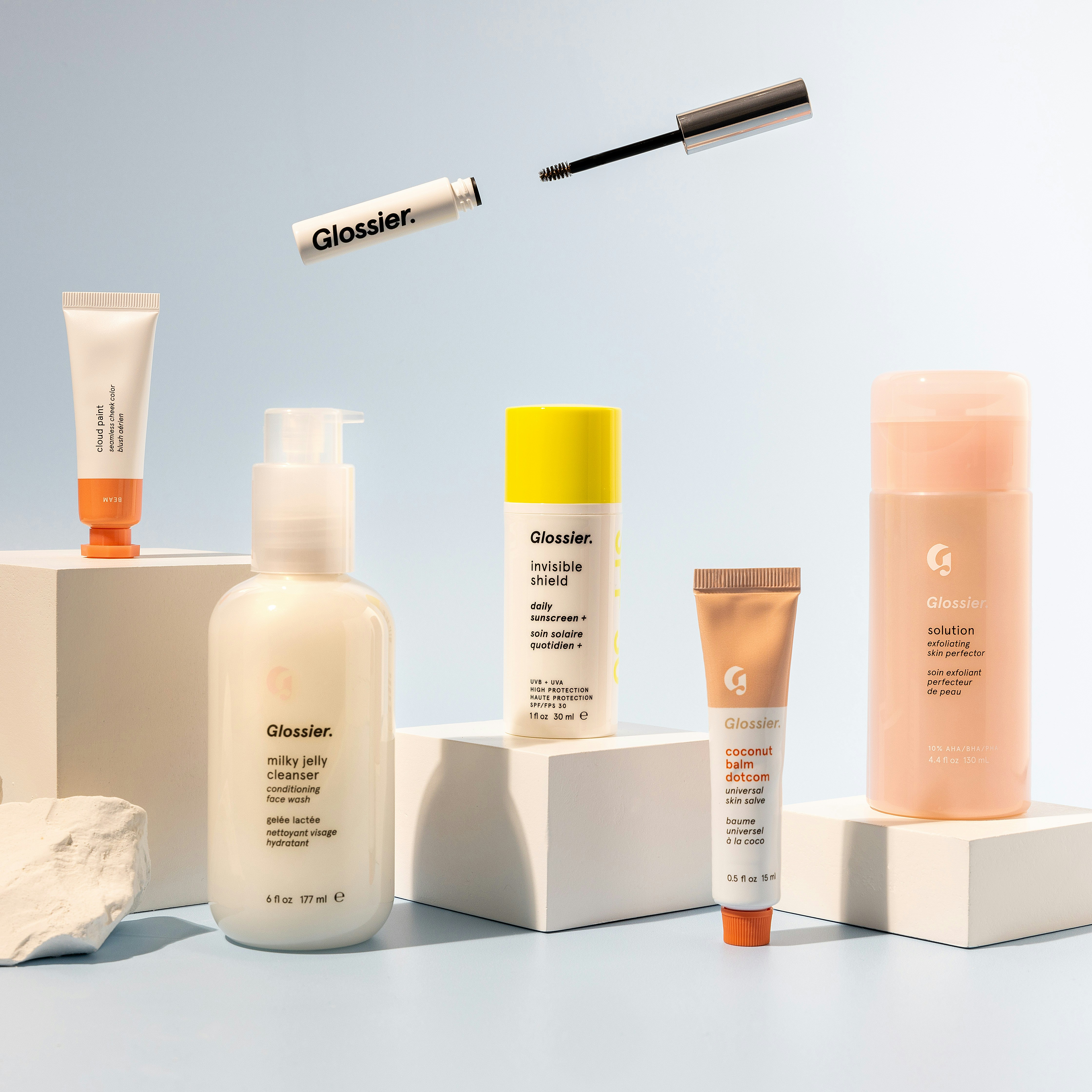 Gamme complète de produits skincare — flexibilité des déclinaisons CGI